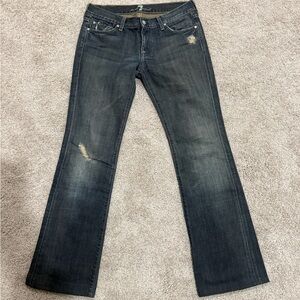 7 For All Mankind Dark Blue Flare Jeans